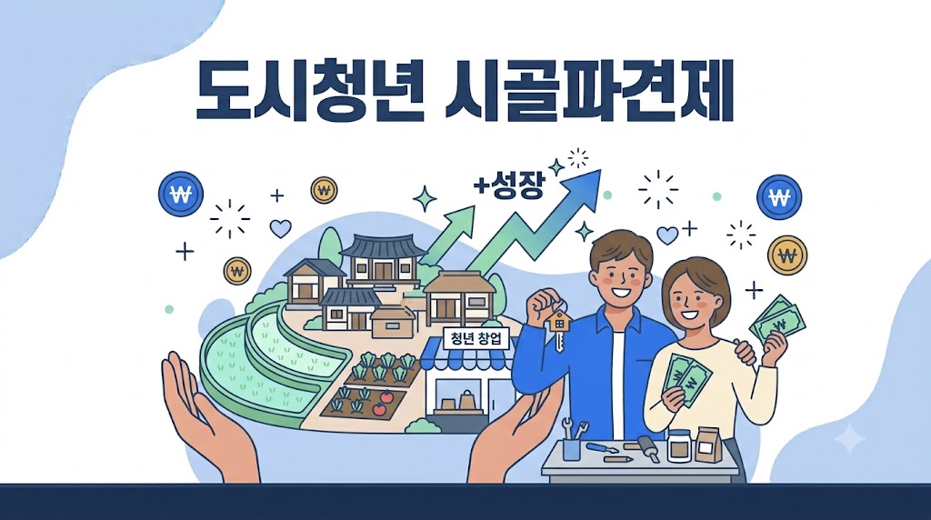 2026 도시청년 시골파견제 안내 - 지방 창업 청년 일러스트