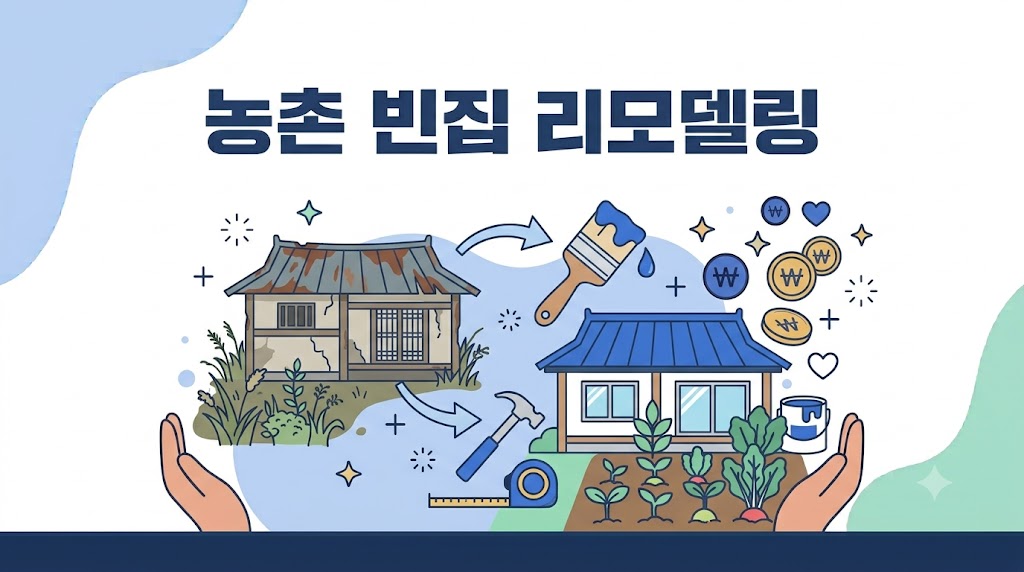 2026 농촌 빈집 정비 지원 안내 - 시골 빈집 리모델링 일러스트