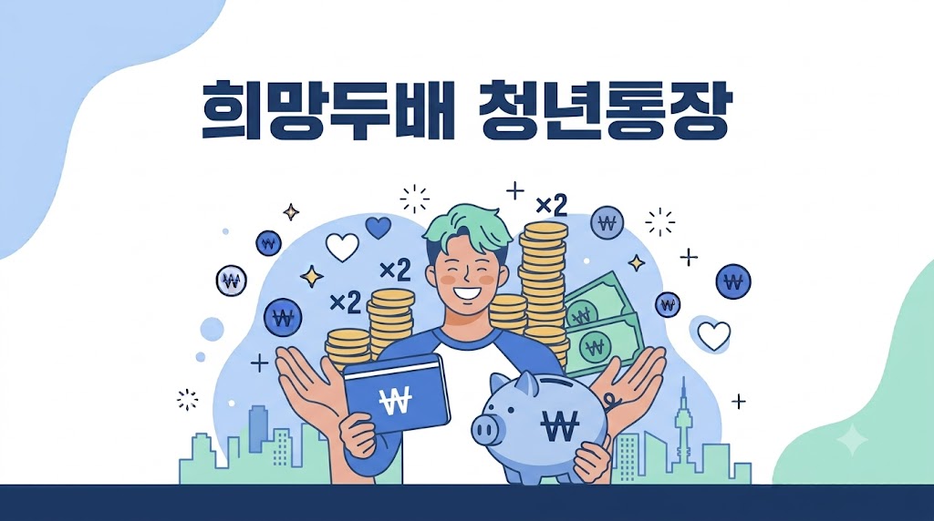 2026 서울 희망두배 청년통장 안내 - 청년과 저축 일러스트