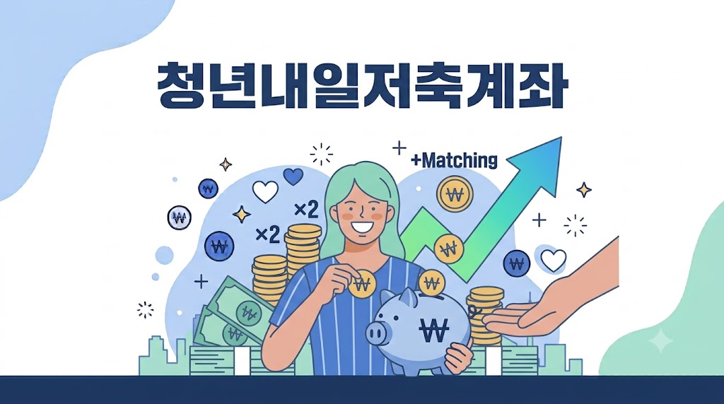 2026 청년내일저축계좌 안내 - 청년과 목돈 저축 일러스트