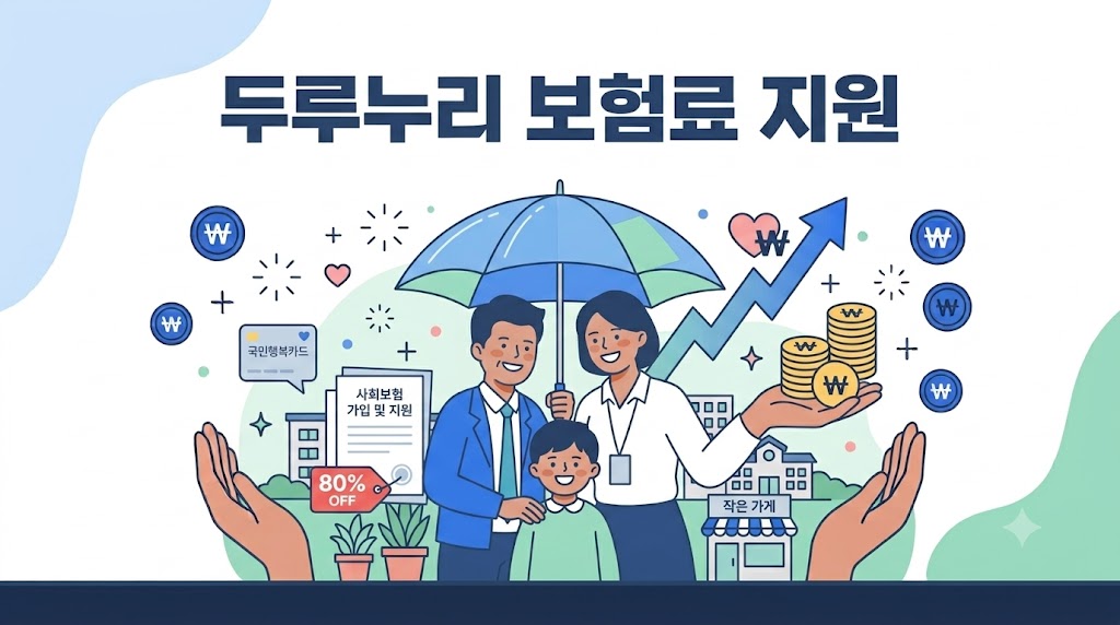 2026 두루누리 사회보험료 지원 안내 - 소상공인 사장님 일러스트