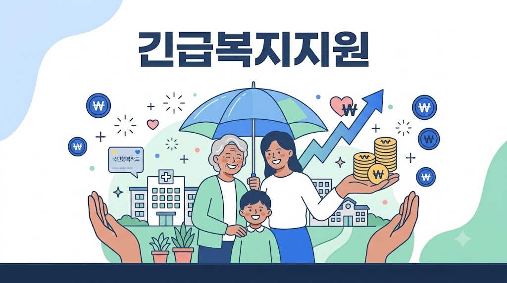2026 긴급복지지원제도 안내 - 위기 가구 지원 일러스트