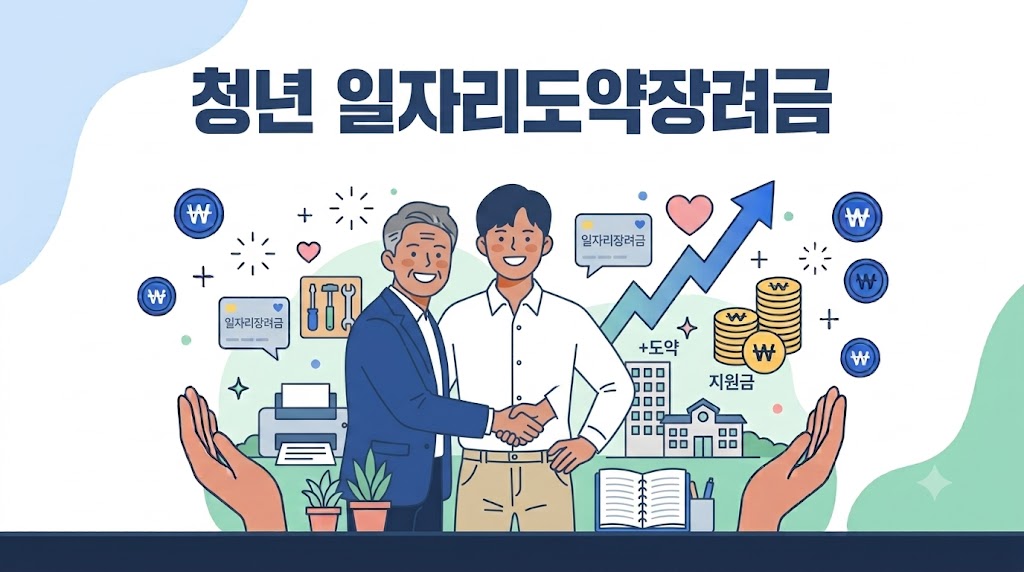 2026 청년 일자리도약장려금 안내 - 청년 채용과 지원금 일러스트